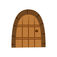 Dungeon door flat icon. Clipart image isolated on white background.