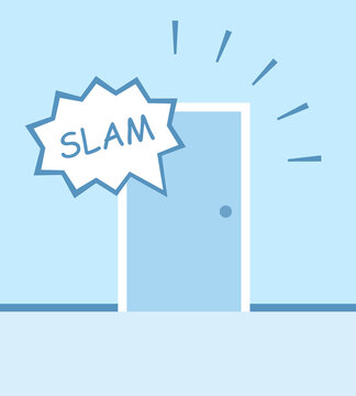 Slamming Door Illustration. Clipart Image.