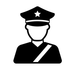 Customs officer silhouette icon. Clipart image isolated on white background.