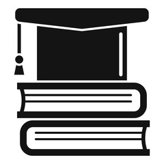 Fototapeta premium Library graduated hat icon. Simple illustration of library graduated hat vector icon for web design isolated on white background