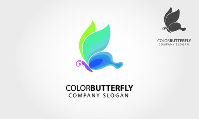 Color Butterfly Vector Logo Template. This Logo is suitable for any business related to creativity, color, media, entertainment, design, beauty, spa, fashion, etc.