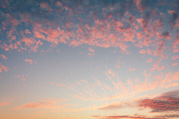 Cirrocumulus clouds sunset sky landscape - 383094533