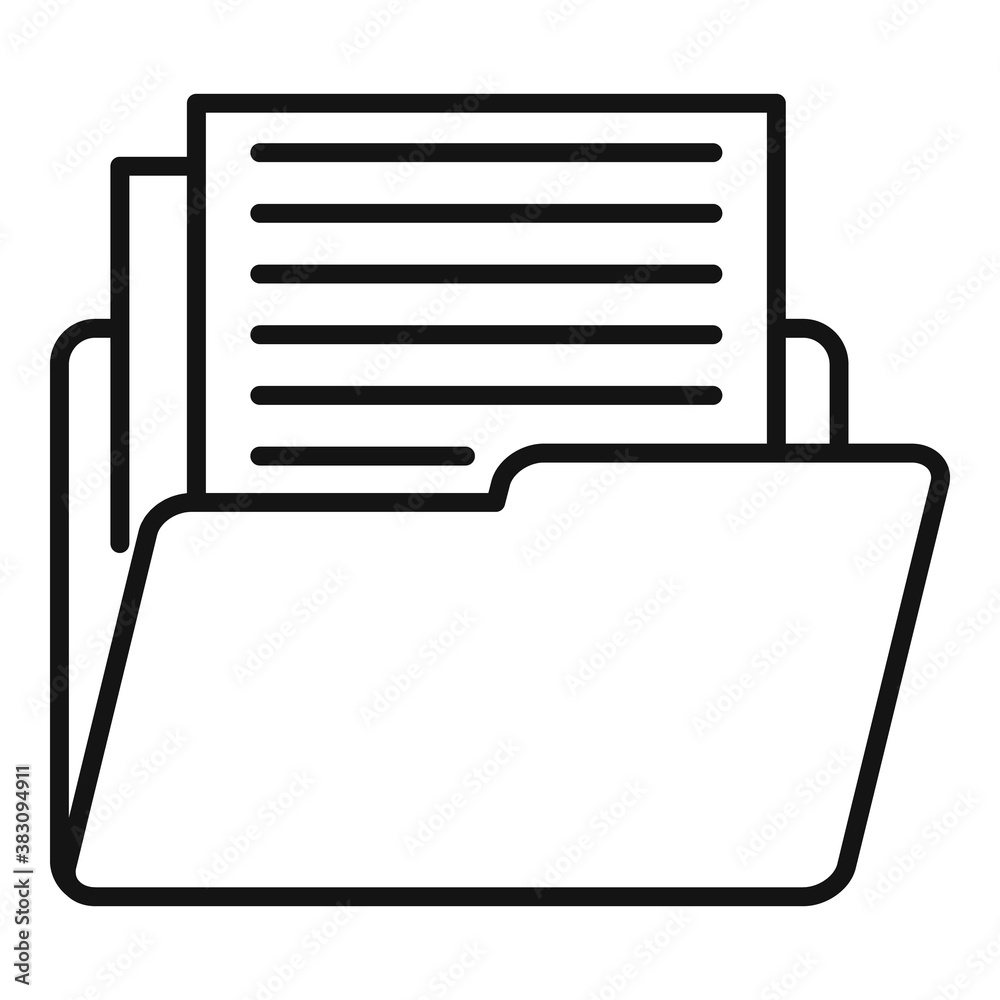 Poster library online folder icon. outline library online folder vector icon for web design isolated on whi