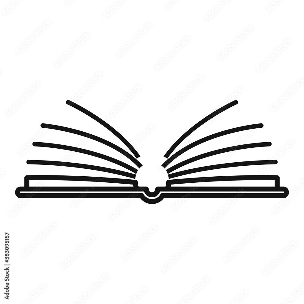 Poster open library book icon. outline open library book vector icon for web design isolated on white backg