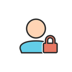 User Lock Icon. Security, protection sign