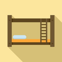 Room bunk bed icon. Flat illustration of room bunk bed vector icon for web design