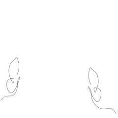 Buttrfly fly line drawing. Vector illustration