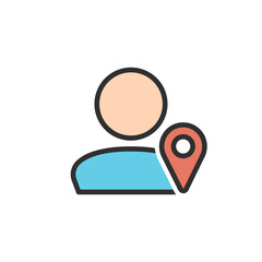 User Location Icon. Pin, navigation, gps icon