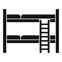 Hostel bunk bed icon. Simple illustration of hostel bunk bed vector icon for web design isolated on white background
