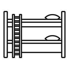 Bunk bed icon. Outline bunk bed vector icon for web design isolated on white background