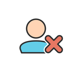 Obraz premium User Denied Icon. Account ban, disable action icon