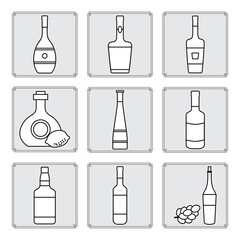 Vector Set Bottle Alcoholic beverage Alcohol drink