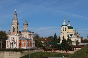 Fototapeta na wymiar Old churches in Serpukhov town 