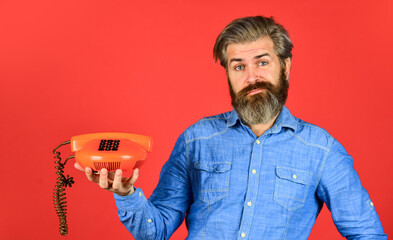 Cold Calling Scripts. Outdated technology. Manager phone dialog communication. Call me. Successful...