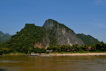 Fototapeta na wymiar Pak Ou caves near Luang Prabang in Laos