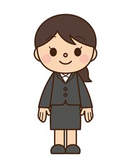 直立 スーツ 女性