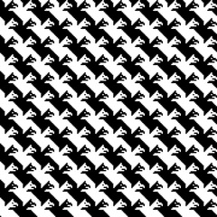 Tessellation art big collection. Black and white icon pattern set.