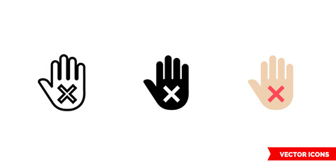 Disclaimer icon of 3 types color, black and white, outline. Isolated vector sign symbol.