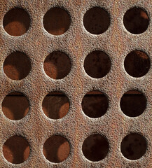 Background of metal rusted and oxidized sheet brown textured surface