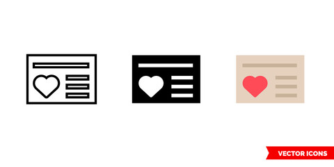 Loyalty icon of 3 types color, black and white, outline. Isolated vector sign symbol.