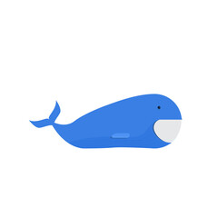 Happy smiling whale. Adorable ocean animal, joyful wild marine mammal, cute seaworld dweller. - Vector