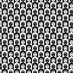 Tessellation art big collection. Black and white icon pattern set.