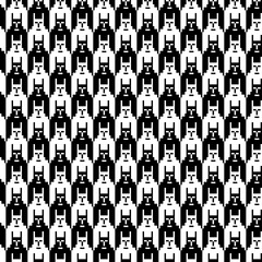 Tessellation art big collection. Black and white icon pattern set.