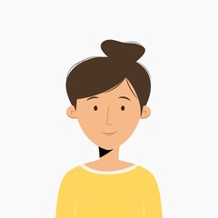 Avatar portrait of cute girl. Vector illustration in flat style