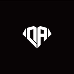 D A initial letter with diamond shape origami style logo template vector