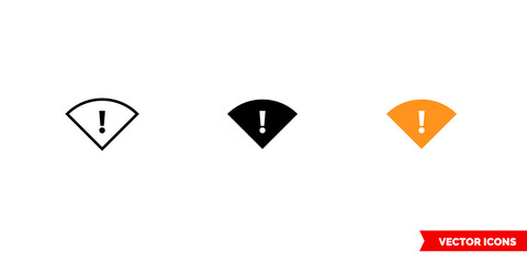 Scan wi-fi icon of 3 types color, black and white, outline. Isolated vector sign symbol.