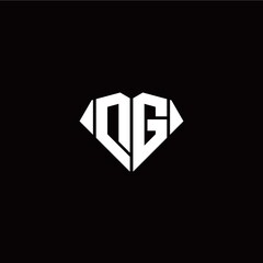 D G initial letter with diamond shape origami style logo template vector