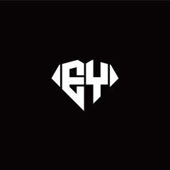 E Y initial letter with diamond shape origami style logo template vector