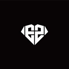 E Z initial letter with diamond shape origami style logo template vector
