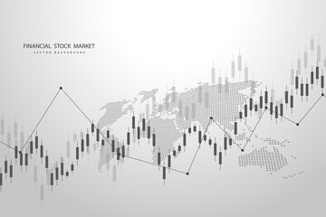 Obraz premium Stock market graph or forex trading chart for business and financial concepts, reports and investment . Vector illustration