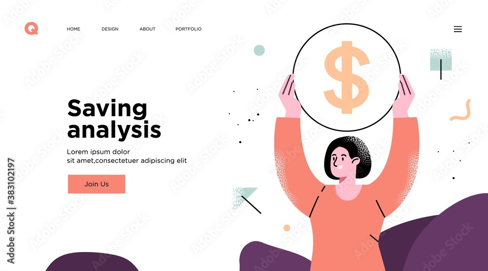 Poster presentation slide template or landing page website design. business concept illustrations. modern f