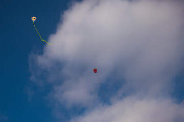 colorful kite flying up in the sky