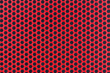 red honeycomb pattern mesh.