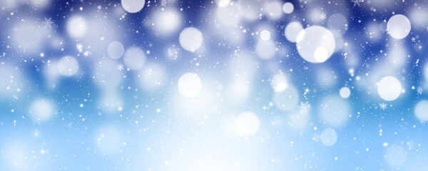 Abstract blue Christmas background snowflakes snow winter ilustration