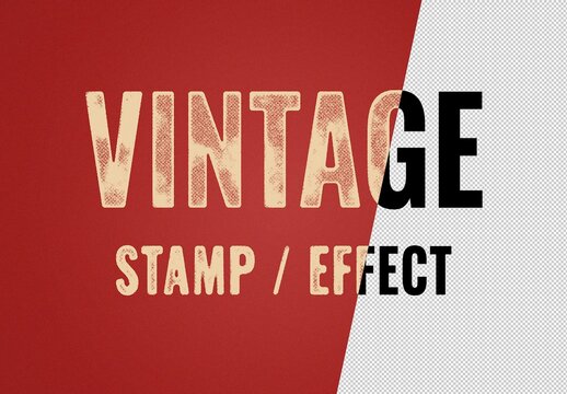 Vintage Stamp Distressed Text Effect Mockup