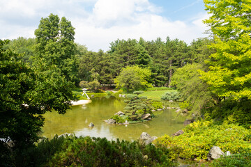 Scenic view of the japanese garden in Montreal's botanical garden, Canada