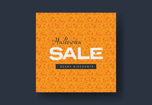 Halloween Sale Banner with Pattern