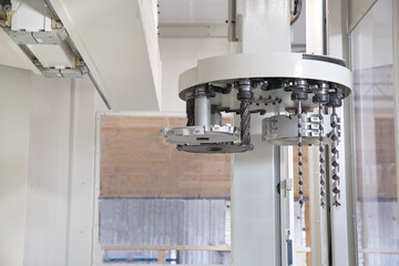 Robotic machine for woodworking. Woodworking industry.