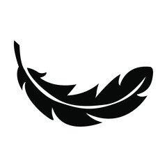 Fototapeta na wymiar feather icon, bird feather on a white background, vector illustration