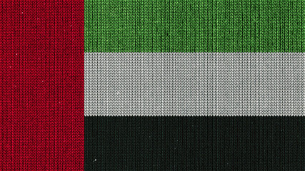 Flag of United Arab Emirates in knitted seamless pattern, Woolen cloth, UAE yarn