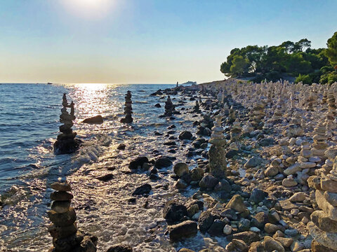 Golden Cape Forest Park Zlatni rt, Rovinj (Rovigno) - Istria, Croatia / Park &scaron;uma Zlatni rt (Punta corrente), Rovinj - Istra, Hrvatska / Waldpark Zlatni rt, Kroatien
