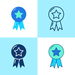 Best quality mark icon set in flat and line style