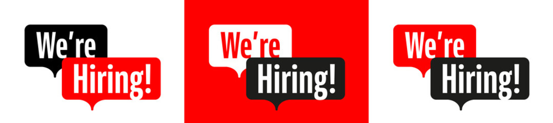 We are hiring on speech bubble