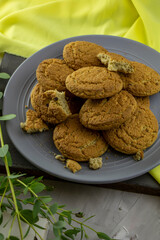 beautiful large plate of oatmeal cookies