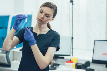 Working with samples of new medicine especially carefully