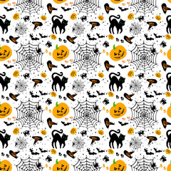 Halloween with animals on white background